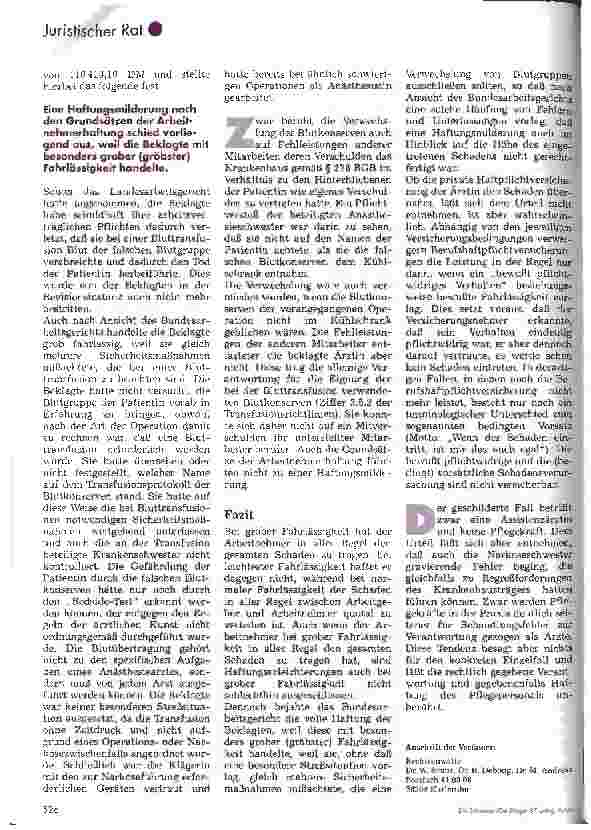 Vorschauseite 3: Haftung des Arbeitnehmers, Regreß des Arbeitgebers Urteil des Bundesarbeitsgerichts vom 25. 9. 1997, 8 AZR 288/96