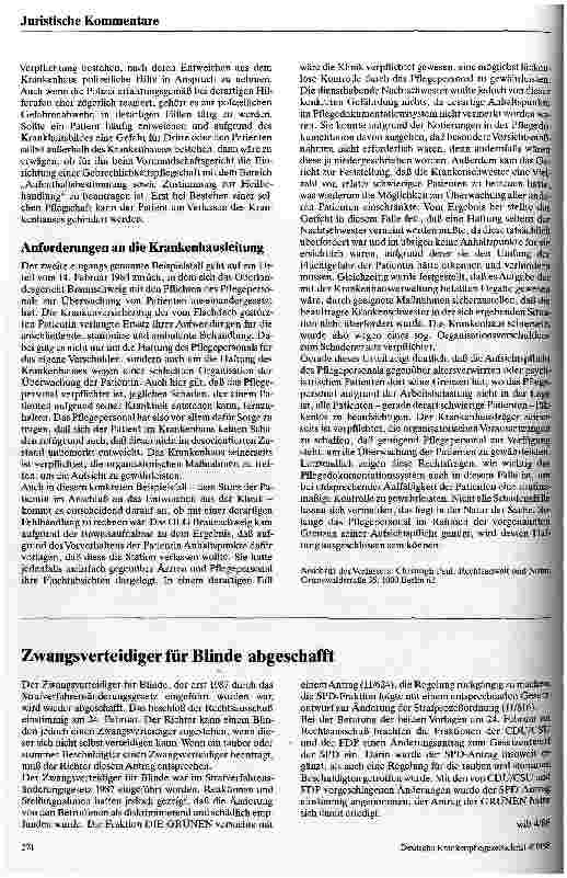 Vorschauseite 2: Aufsichtspflicht gegenüber behinderten,altersverwirrten und psychiatrischen Patienten