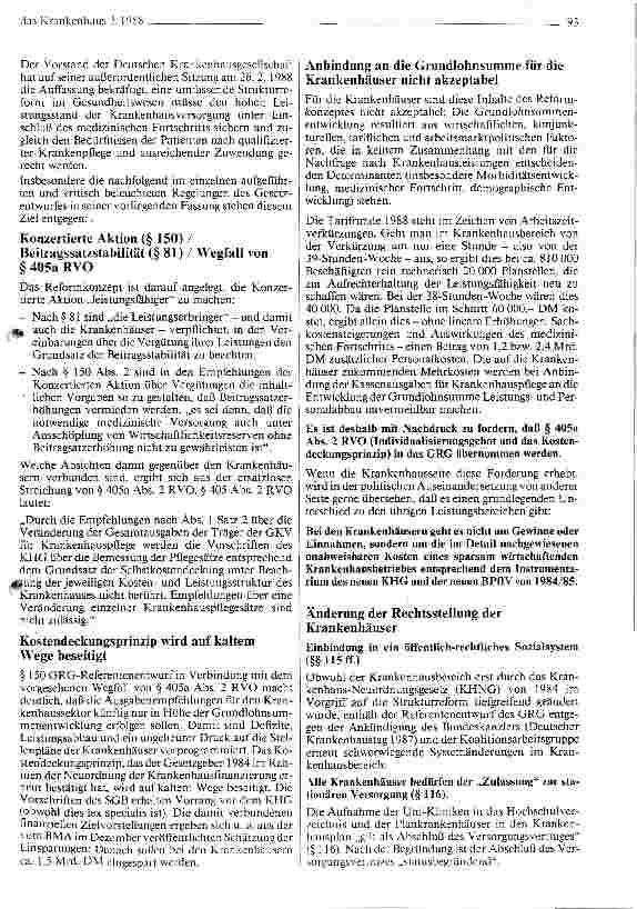 Vorschauseite 3: Krankenhauspolitische Aspekte der Strukturreform des Gesundheitswesens