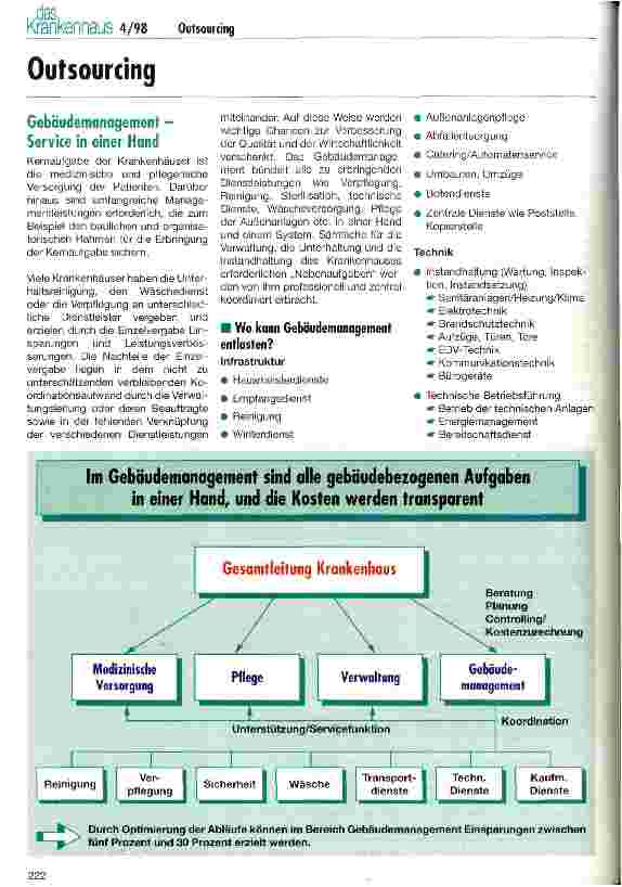 Vorschauseite 1: Gebäudemanagement - Service in einer Hand Outsourcing