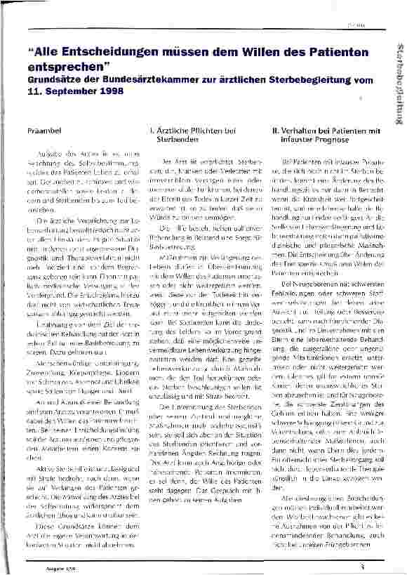 Vorschauseite 1: Alle Entscheidungen müssen dem Willen des Patienten entsprechen