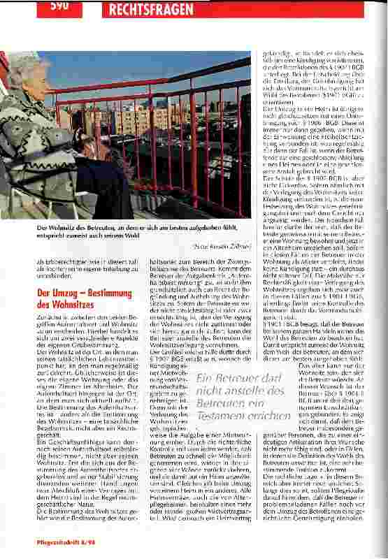 Vorschauseite 4: Oft muß das Vormundschaftsgericht entscheiden Der Betreuer hat das Wort - oder doch nicht? (Teil 2)