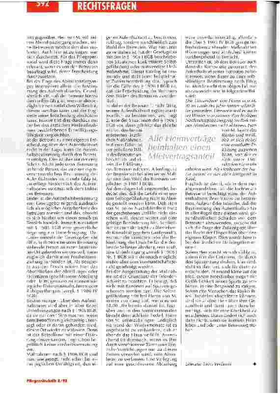 Vorschauseite 6: Oft muß das Vormundschaftsgericht entscheiden Der Betreuer hat das Wort - oder doch nicht? (Teil 2)