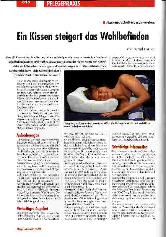 Vorschauseite 1: Ein Kissen steigert das Wohlbefinden Nacken-/Schulterbeschwerden