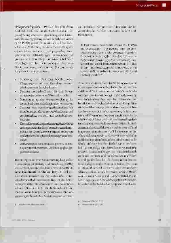 Vorschauseite 2: Tätigkeitsfelder und Aufgabenbereiche hochschulisch qualifizierter Pflegender