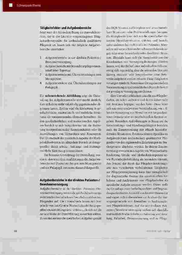 Vorschauseite 3: Tätigkeitsfelder und Aufgabenbereiche hochschulisch qualifizierter Pflegender