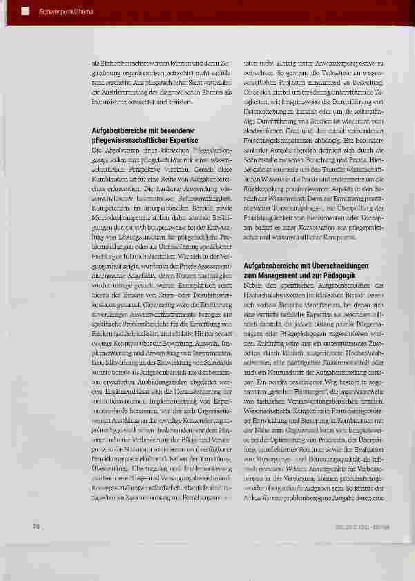 Vorschauseite 5: Tätigkeitsfelder und Aufgabenbereiche hochschulisch qualifizierter Pflegender