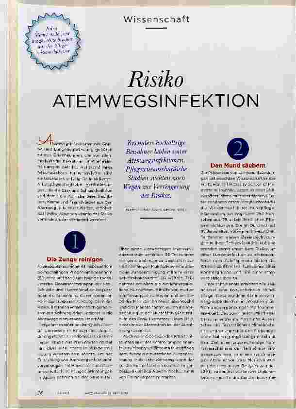 Vorschauseite 1: Risiko ATEMWEGSINFEKTION