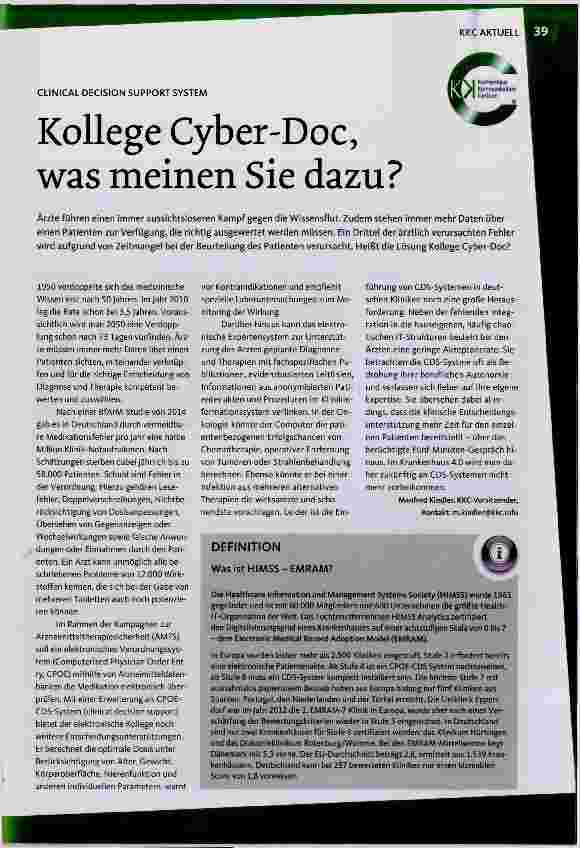 Vorschauseite 1: Kollege Cyber-Doc, was meinen Sie dazu?