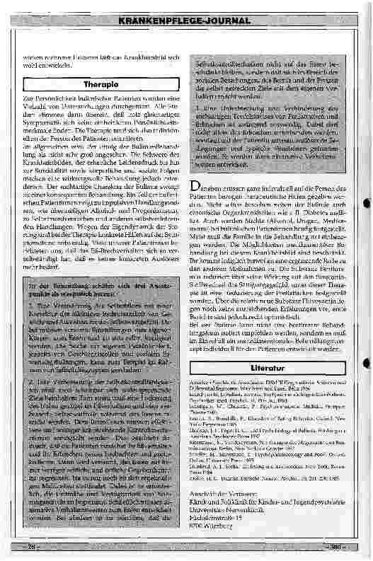 Vorschauseite 4: Das süchtige Eßverhalten: Bulima nervosa