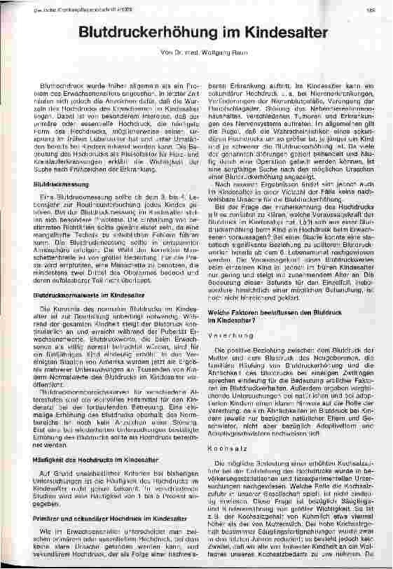 Vorschauseite 1: Blutdruckerhöhung im Kindesalter
