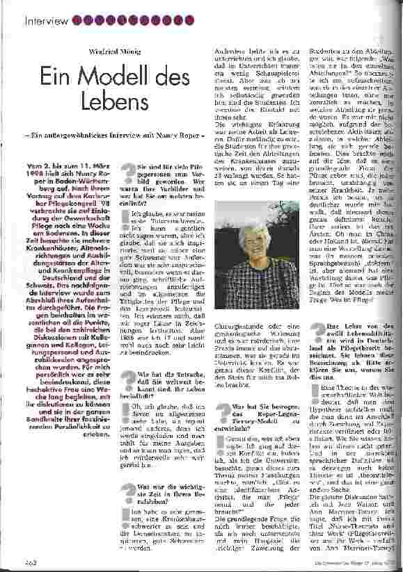 Vorschauseite 1: Ein Modell des Lebens Ein außergewöhnliches Interview mit Nancy Roper