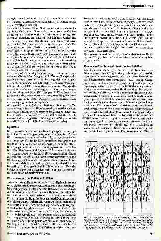 Vorschauseite 3: Der Dämmerzustand Neurologisch-psychiatrische Notsituationen