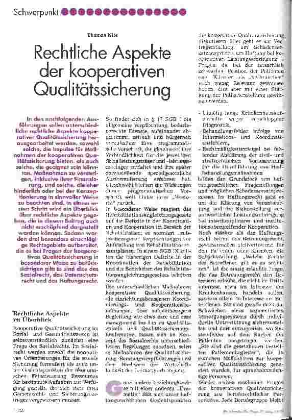 Vorschauseite 1: Rechtliche Aspekte der kooperativen Qualitätssicherung