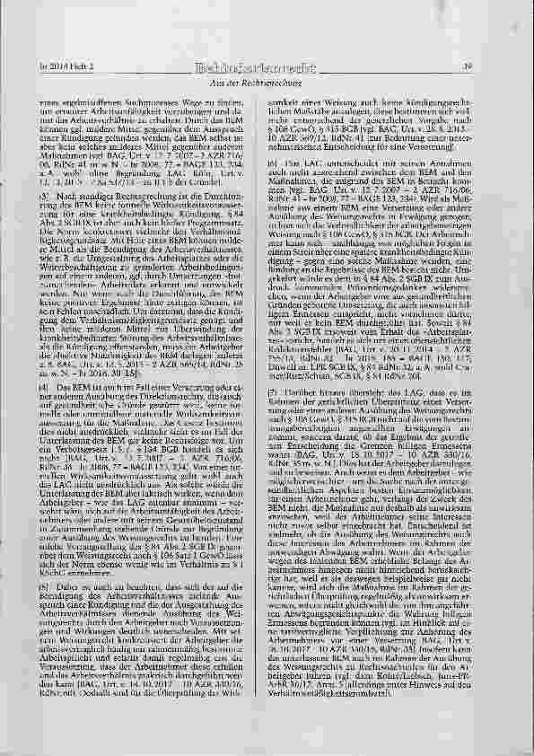 Vorschauseite 4: SGB IX § 84 Abs. 2; GewO § 106 Satz 1; BGB §315 Betriebliches Eingliederungsmanagement Weisungsrecht des Arbeitgebers