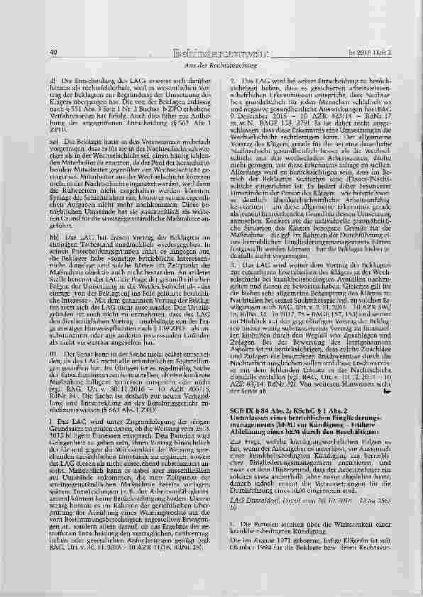 Vorschauseite 5: SGB IX § 84 Abs. 2; GewO § 106 Satz 1; BGB §315 Betriebliches Eingliederungsmanagement Weisungsrecht des Arbeitgebers