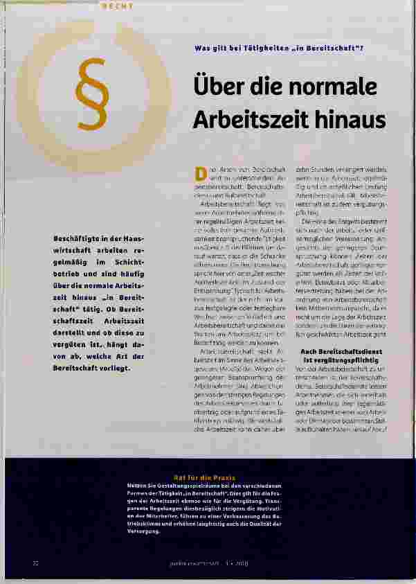 Vorschauseite 1: Über die normale Arbeitszeit hinaus