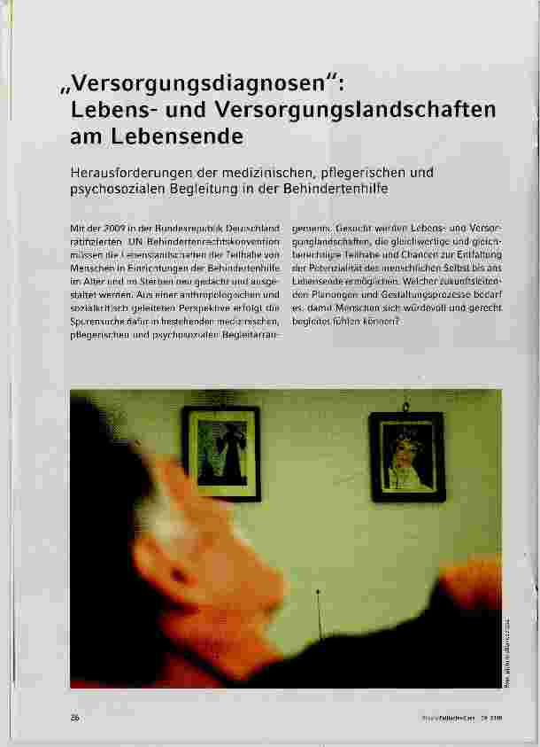 Vorschauseite 1: Versorgungsdiagnosen: Lebensund Versorgungslandschaften am Lebensende
