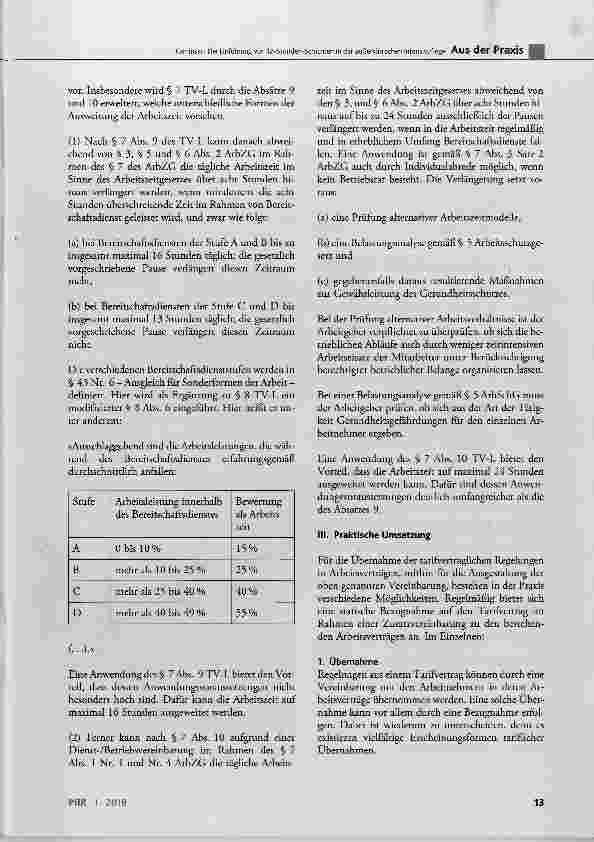Vorschauseite 4: Die Einführung von 12-Stunden-Schichten in der auf^erklinischen Intensivpflege