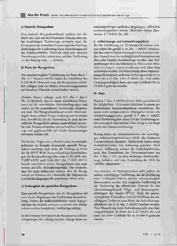 Vorschauseite 5: Die Einführung von 12-Stunden-Schichten in der auf^erklinischen Intensivpflege