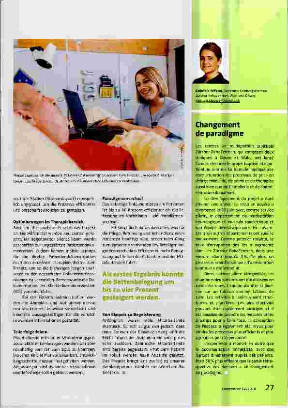 Vorschauseite 2: Schnelle Aufnahme im Rehazentrum, mehr Zeit für die Patienten