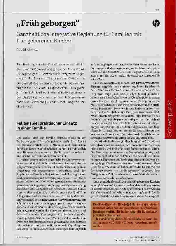 Vorschauseite 1: „Früh geborgen“