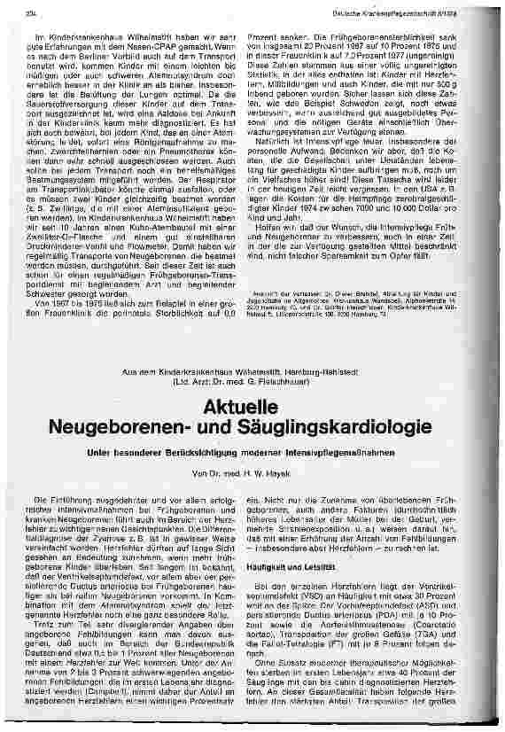 Vorschauseite 4: Neuere Gesichtspunkte zur Verbesserung der Lebenschancen von kranken Neuund Frühgeborenen