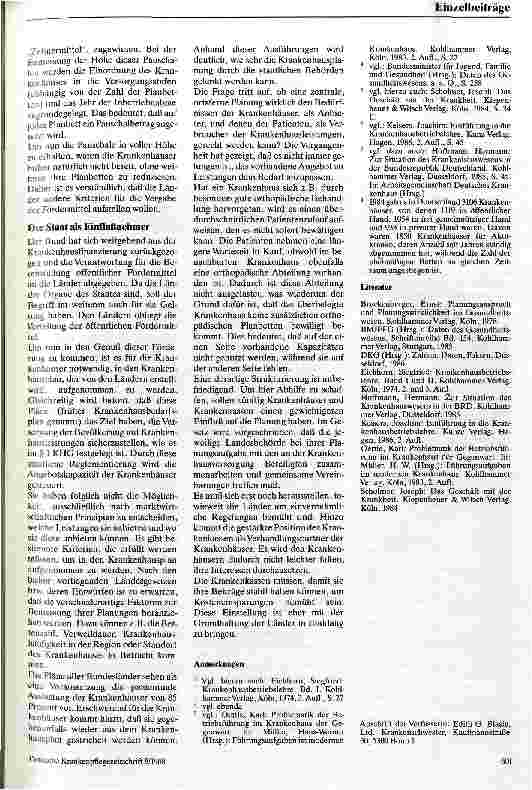 Vorschauseite 5: Einflußfaktoren auf die Krankenhauswirtschaft