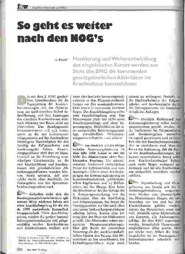 Vorschauseite 1: So geht es weiter nach den NOGs