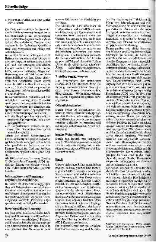 Vorschauseite 2: Das Mobile AIDS-Informationsund Beratungsteam für ambulante Dienste Ein erster Erfahrungsbericht