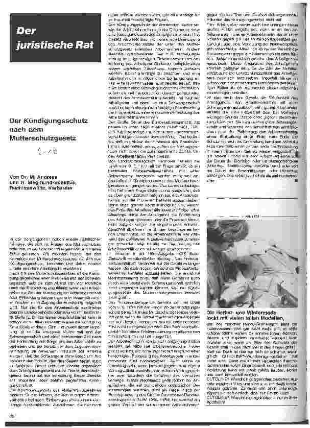 Vorschauseite 1: Der Kündigungsschutz nach dem Mutterschutzgesetz