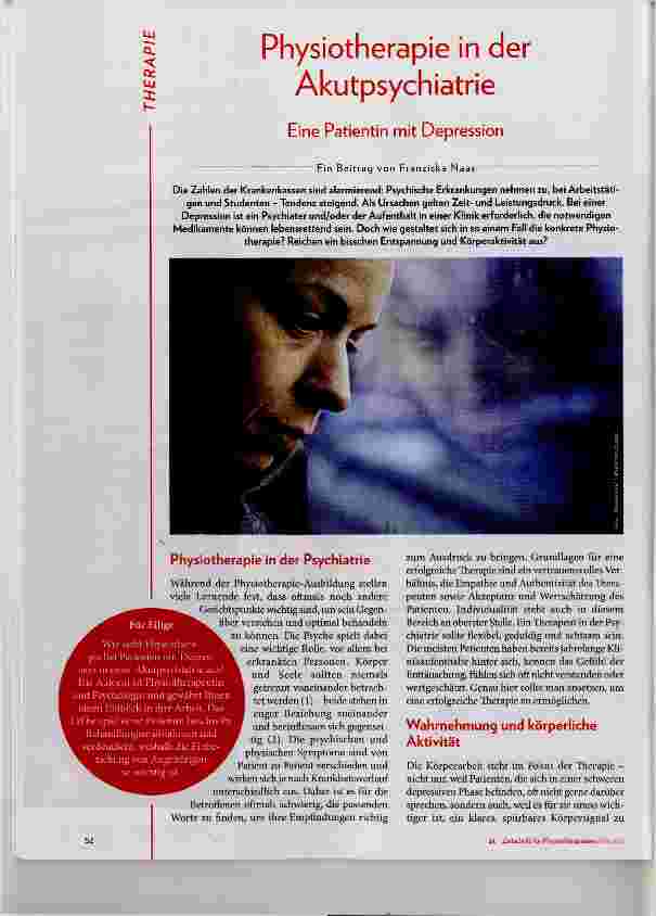 Vorschauseite 1: Physiotherapie in der Akutpsychiatrie