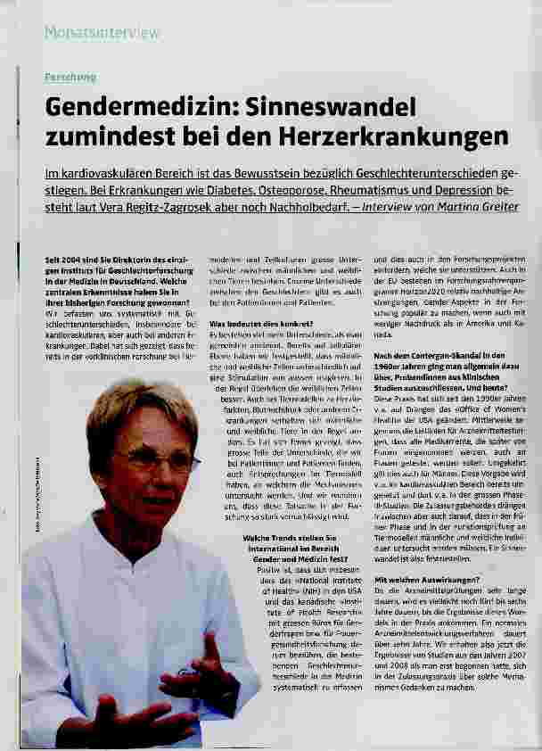 Vorschauseite 1: Gendermedizin: Sinneswandel zumindest bei den Herzerkrankungen