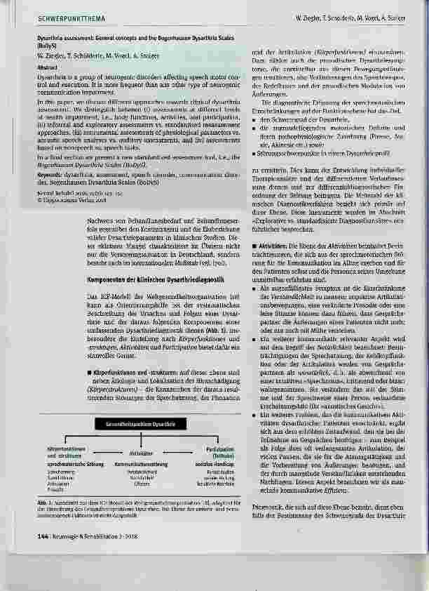 Vorschauseite 2: Konzepte der Dysarthriediagnostik und die Bogenhausener Dysarthrieskaien