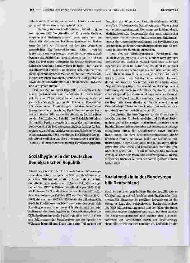 Vorschauseite 2: Sozialmedizin und Sozialhygiene in Deutschland: ein historischer Rückblick