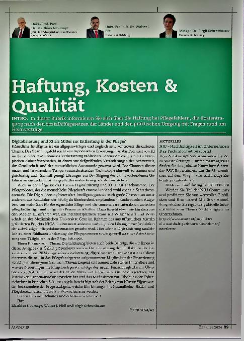 Vorschauseite 1: Das Gesundheitswesen im NISG 2024