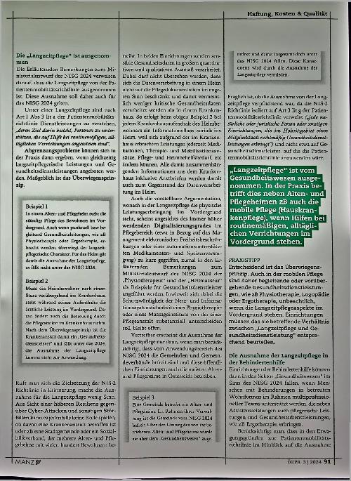Vorschauseite 3: Das Gesundheitswesen im NISG 2024