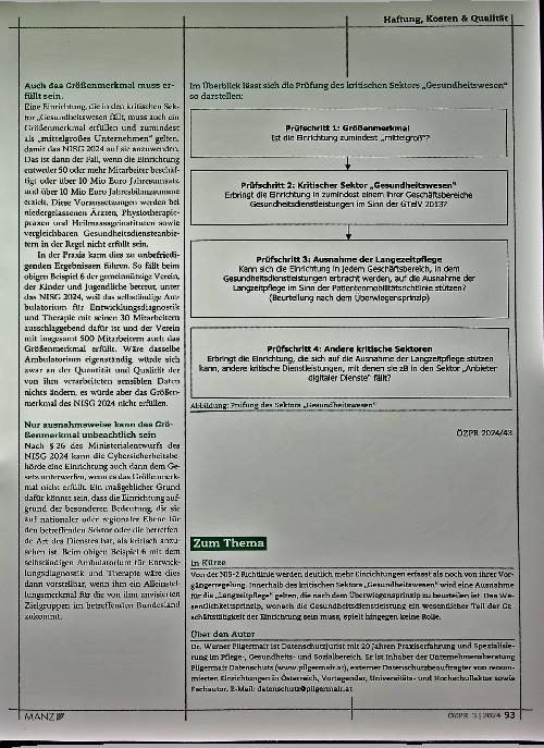 Vorschauseite 5: Das Gesundheitswesen im NISG 2024