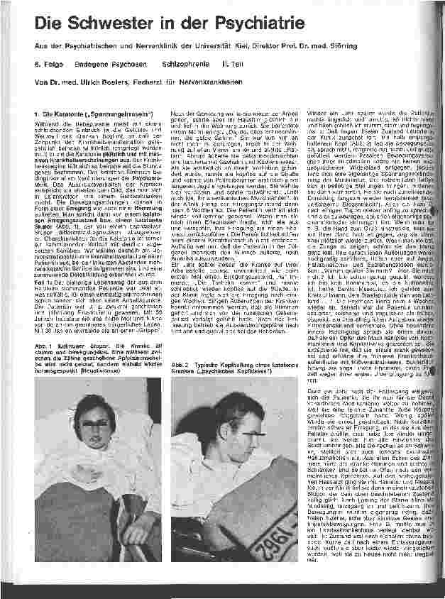 Vorschauseite 1: Die Schwester in der Psychiatrie 6. Folge: Endogene Psychosen Schizophrenie II. Teil