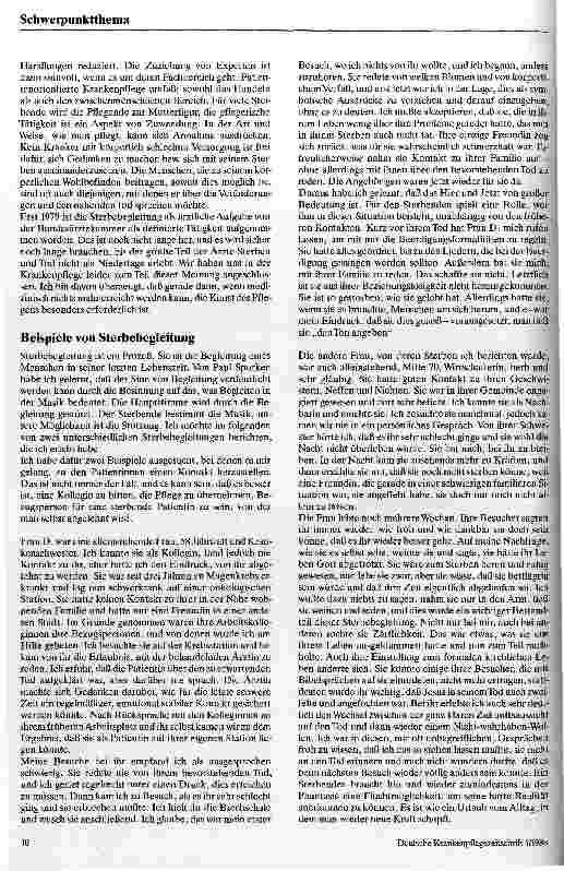 Vorschauseite 3: Die Pflege Sterbender- Teil der Krankenpflege Sterben und Sterbebegleitung aus Sicht der Krankenpflege