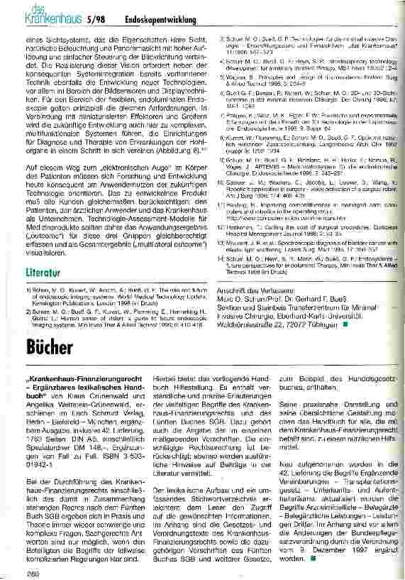 Vorschauseite 6: Vom optischen Instrument zum elektronischen Auge: das Endoskop im Zentrum neuer technologischer Entwicklungen