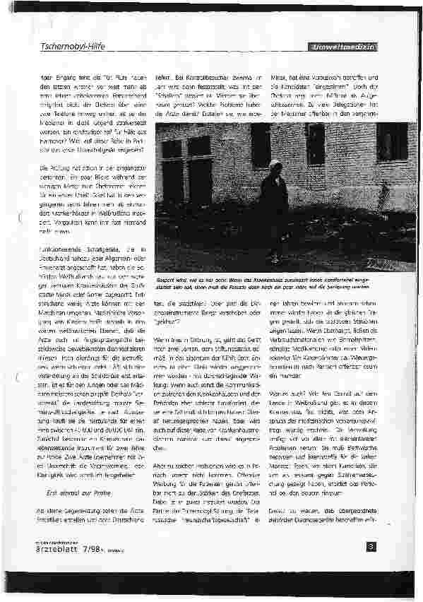 Vorschauseite 2: Tschernobyl-Fanal: Nur drei Prozent der Neugeborenen sind gesund.Impressionen aus WeißrußlandReise in die Trostlosigkeit