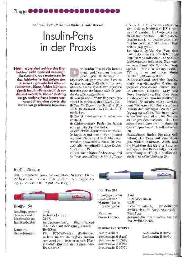 Vorschauseite 1: Insulin-Pens in der Praxis