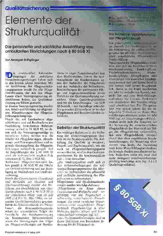 Vorschauseite 1: Elemente der Strukturqualität ( 80 SGB XI) Die personalle und sachliche Ausstattung von ambulanten Einrichtungen