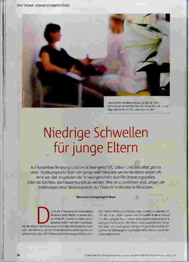 Vorschauseite 1: Niedrige Schwellen für junge Eltern