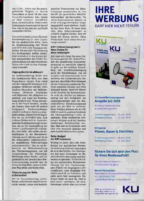 Vorschauseite 2: Reha kann was braucht aber mehr Transparenz