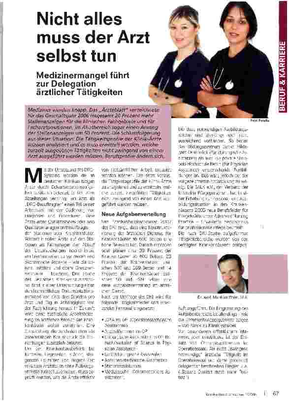Vorschauseite 1: Nicht alles muss der Arzt selbst tun