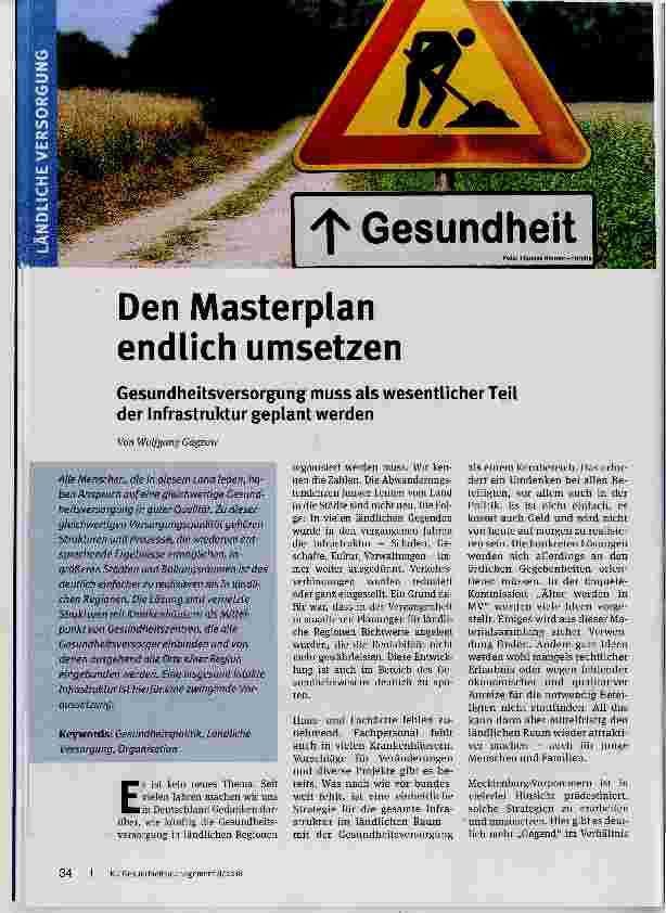 Vorschauseite 1: Den Masterplan endlich umsetzen