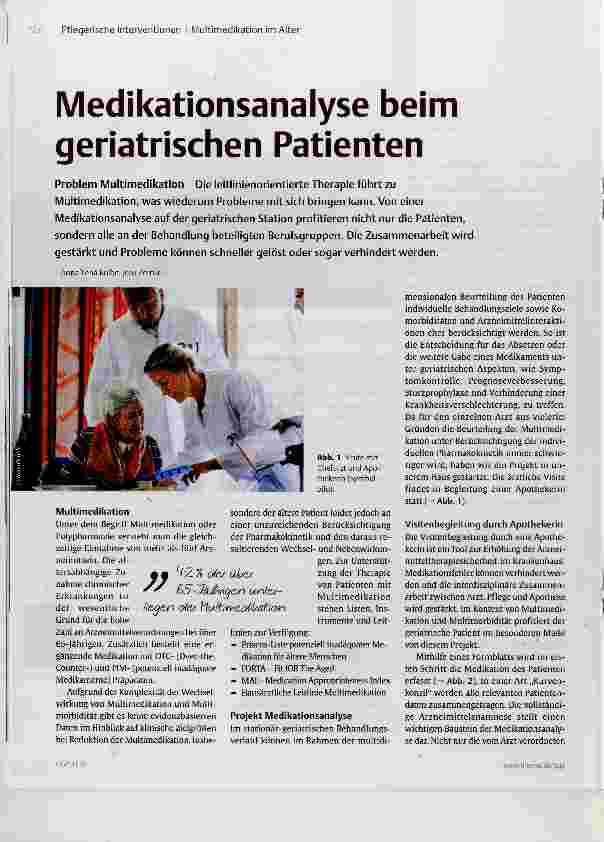 Vorschauseite 1: Medikationsanalyse beim geriatrischen Patienten