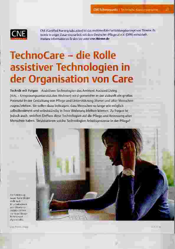 Vorschauseite 1: TechnoCare die Rolle assistiver Technologien in der Organisation von Care